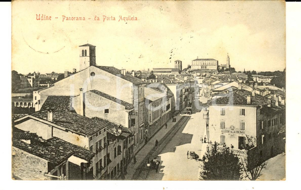 Cartolina originale da collezione 1906 UDINE Veduta panoramica da PORTA AQUILEIA Cartolina postale FP VG 1