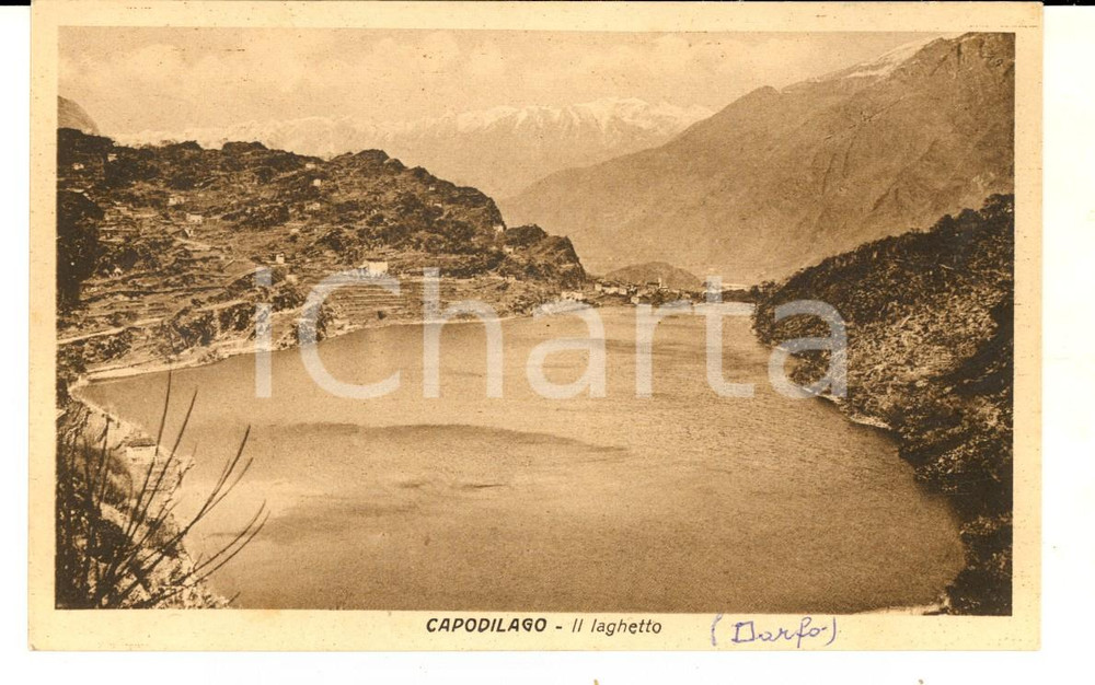 Cartolina originale da collezione 1930 ca CAPO DI LAGO / DARFO BOARIO TERME Il laghetto Cartolina postale FP NV 1