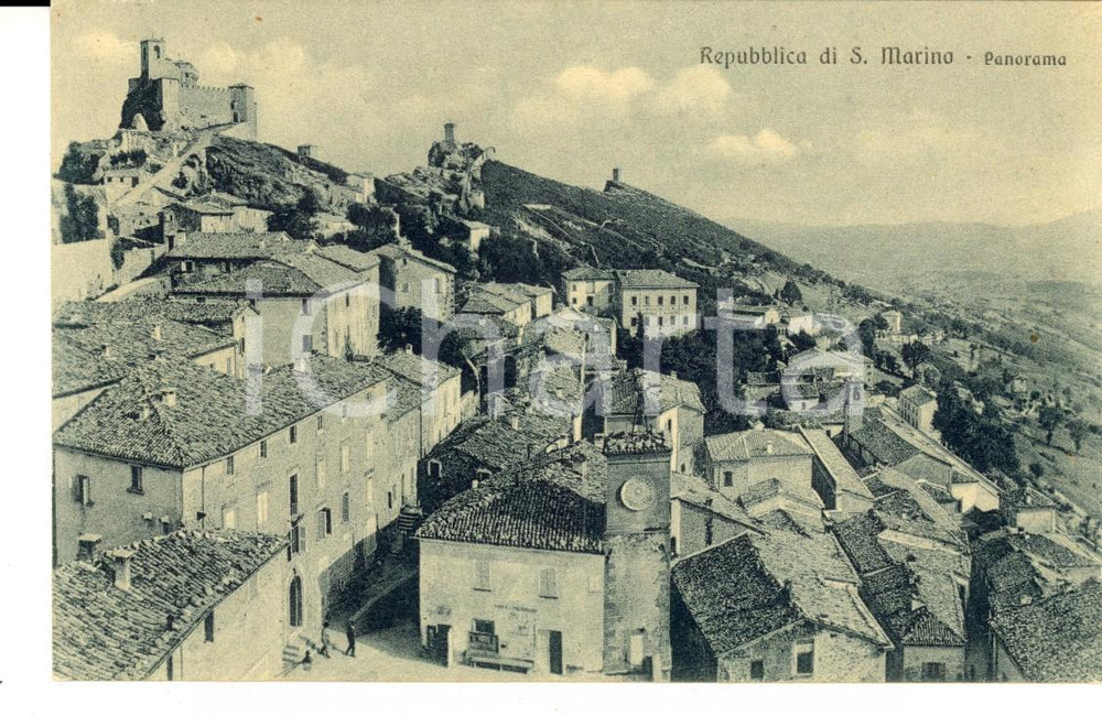 Cartolina originale da collezione 1910 ca REPUBBLICA SAN MARINO Panorama dall alto Cartolina postale FP NV 1