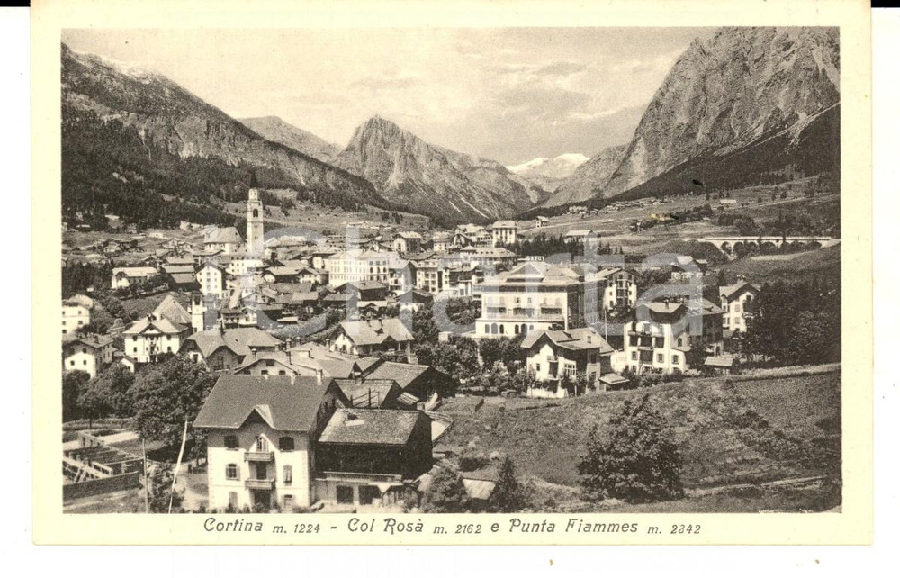 Cartolina originale da collezione 1930 ca CORTINA D AMPEZZO Col ROSA  e PUNTA FIAMMES Cartolina FP NV 1