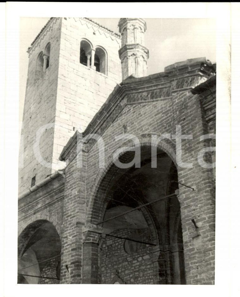 Fotografia d epoca originale 1964 CASTELL ARQUATO Veduta della Collegiata Fotografia VINTAGE 9x12 cm 1