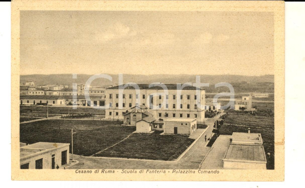 Cartolina originale da collezione 1949 CESANO DI ROMA Scuola di Fanteria  Palazzina Comando Cartolina VINTAGE 1