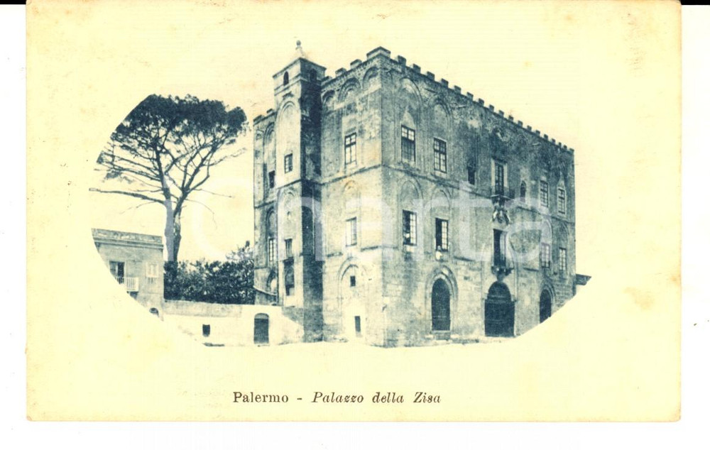 Cartolina originale da collezione 1930 PALERMO Veduta del palazzo della ZISA Cartolina postale FP VG 1