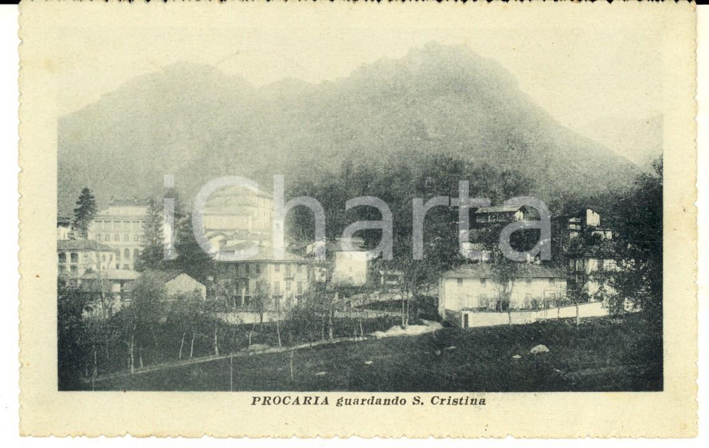 Cartolina originale da collezione 1920 PROCARIA / CERES TO Veduta da S. CRISTINA Cartolina postale FP VG 1