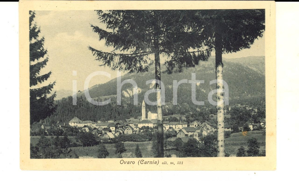 Cartolina originale da collezione 1930 ca OVARO UD Veduta panoramica del paese Cartolina FP NV 1