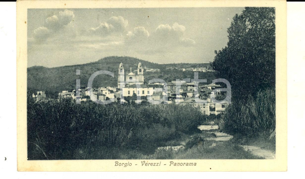 Cartolina originale da collezione 1920 BORGIO VEREZZI SV Veduta panoramica del paese Cartolina FP VG 1