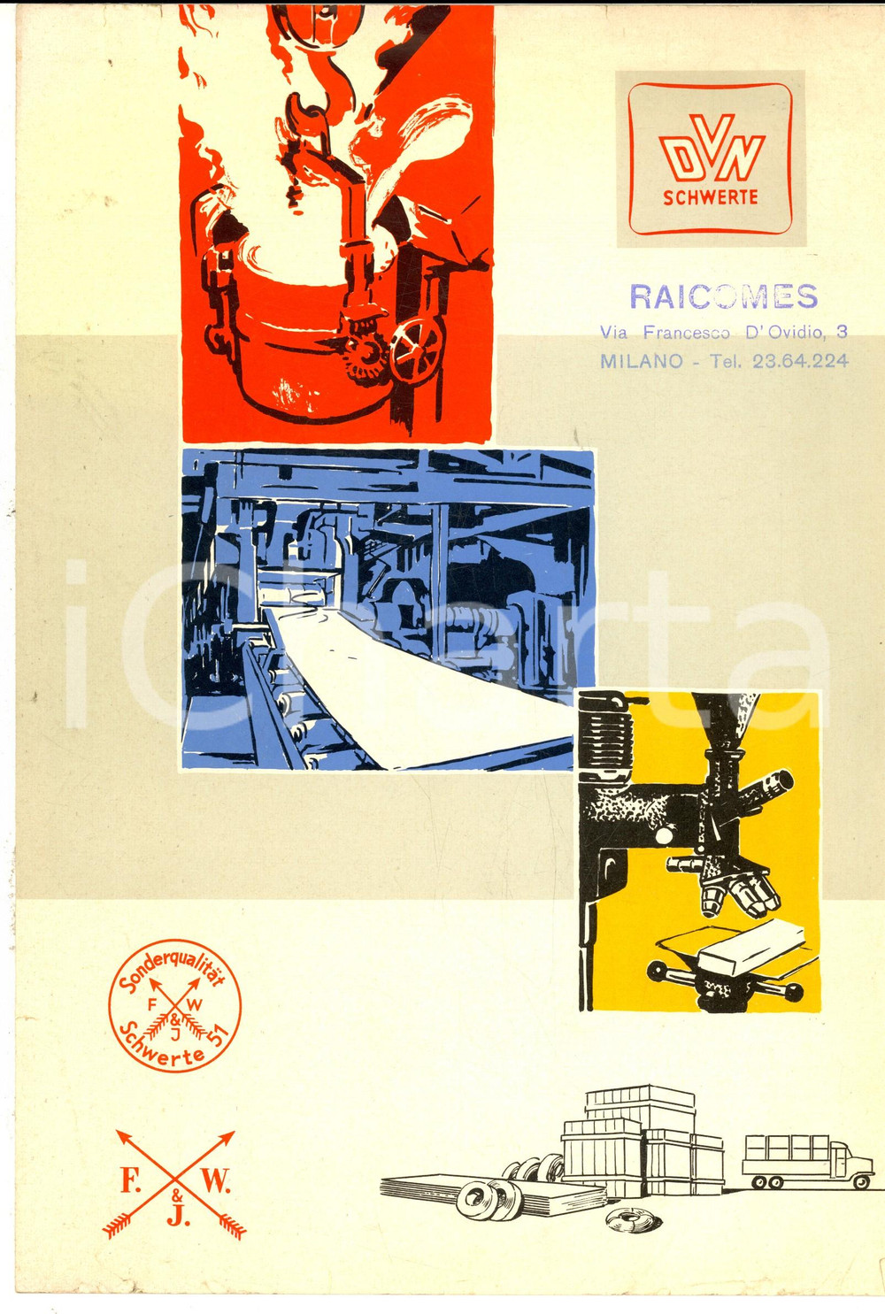 Materiale pubblicitario d’epoca 1970 ca SCHWERTE DVN Industrie du nickel  Programme exportation Brochure 1