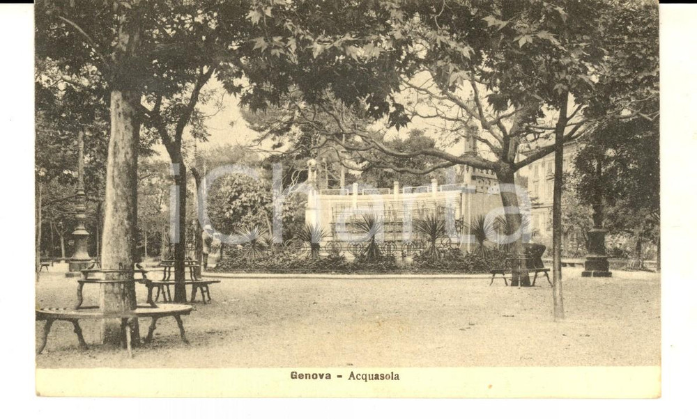 Cartolina originale da collezione 1920 GENOVA Veduta dell ACQUASOLA Cartolina postale VINTAGE FP VG 1