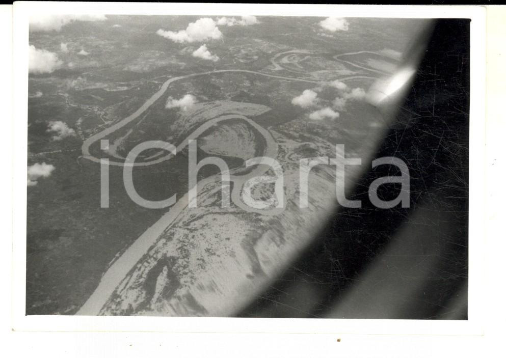 Fotografia d epoca originale 1958 THAILANDIA Veduta aerea di un affluente del fiume MENAM Foto 12x10 cm 1