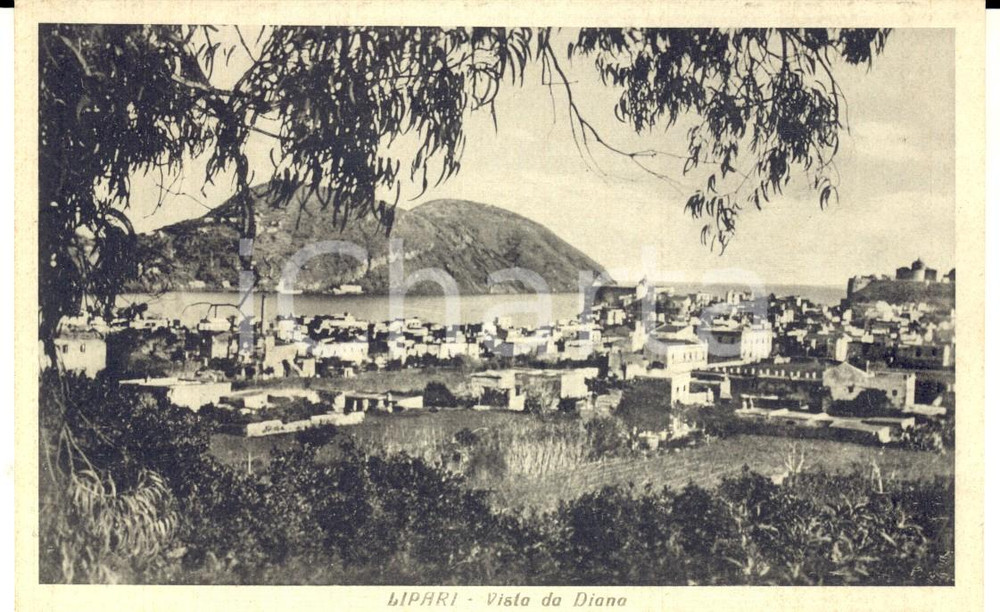 Cartolina originale da collezione 1942 LIPARI ME Panorama generale da DIANA Cartolina postale FP NV 1