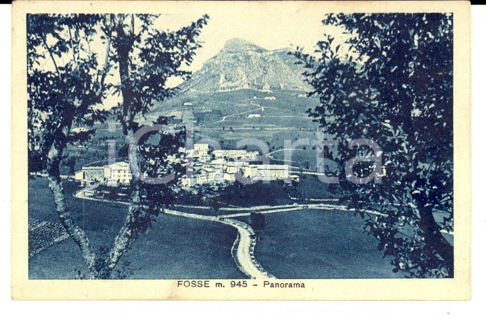 Cartolina originale da collezione 1910 ca FOSSE VR Panorama del paese Cartolina postale VINTAGE FP NV 1