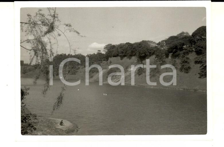 Fotografia d epoca originale 1958 TOKYO Veduta del parco con il Palazzo Imperiale Foto 9x7 cm 1