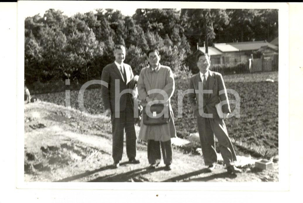 1958 JAPAN Prof. Francesco MELZI D'ERIL con due colleghi *Foto VINTAGE 12x8 cm