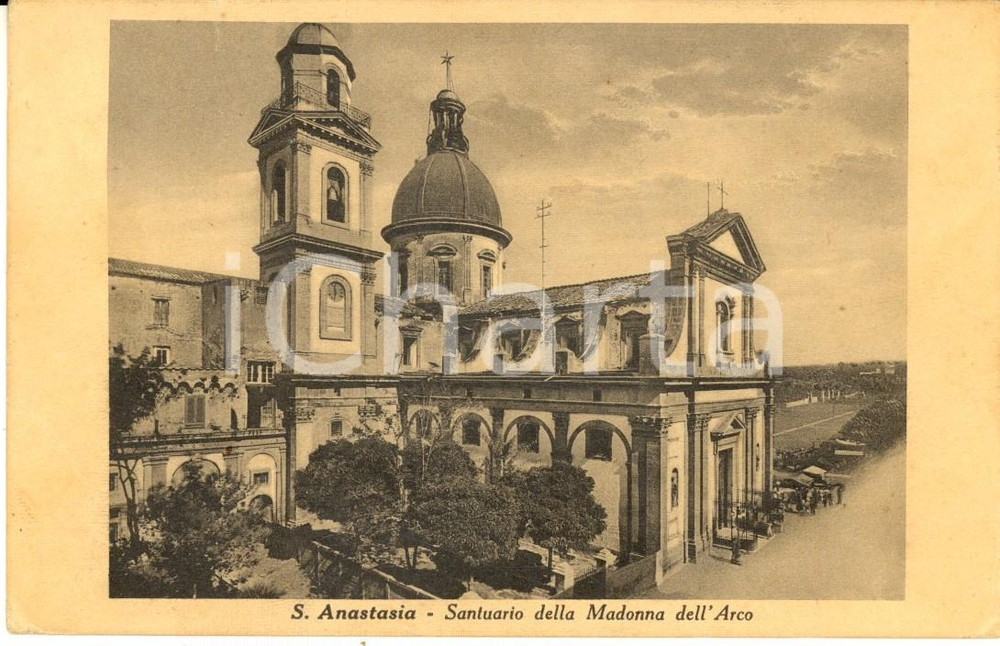 Cartolina originale da collezione 1940 SANT ANASTASIA NA Santuario MADONNA DELL ARCO Cartolina VINTAGE FP VG 1