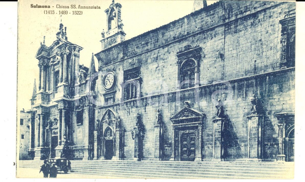 Cartolina originale da collezione 1949 SULMONA AQ Chiesa SS. ANNUNZIATA Cartolina VINTAGE FP VG 1