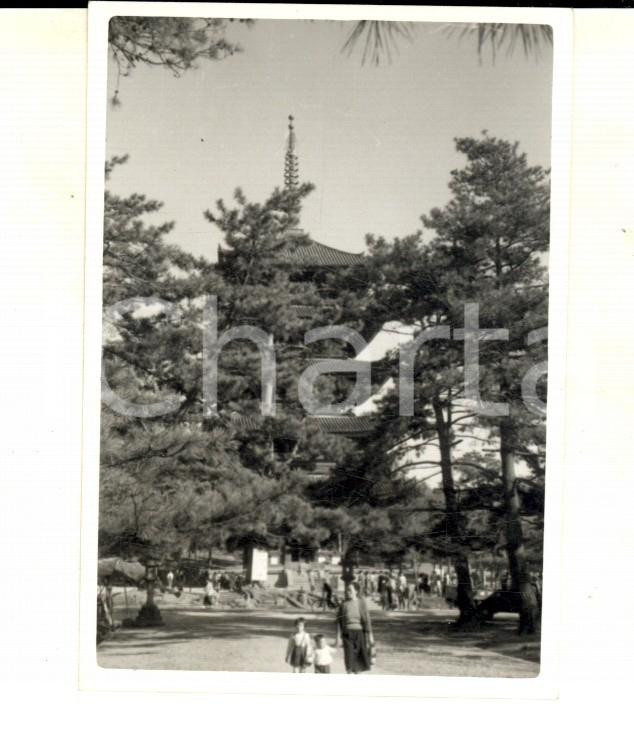Fotografia d epoca originale 1958 NARA JAPAN Ingresso al tempio buddista KOFUKUJI Foto 7x9 cm 1