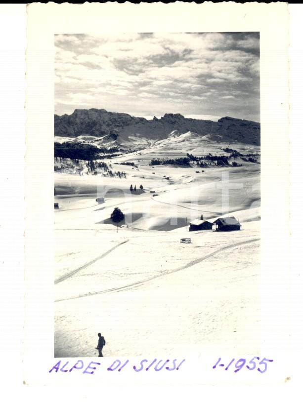 Fotografia d epoca originale 1955 ALPE DI SIUSI Una veduta delle piste Fotografia VINTAGE 8x10 cm 1