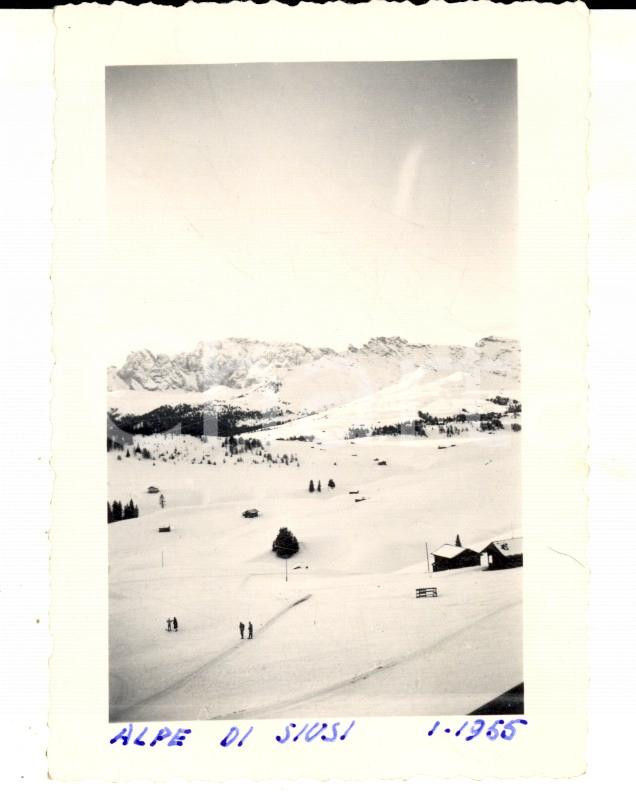 Fotografia d epoca originale 1955 ALPE DI SIUSI Veduta delle piste innevate Foto VINTAGE 8x10 cm 1