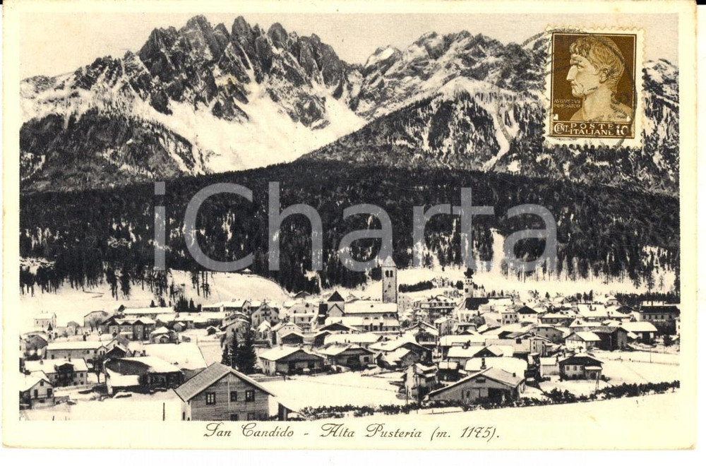 Cartolina originale da collezione 1936 SAN CANDIDO BZ Panorama del paese  VAL PUSTERIA Cartolina FP VG 1