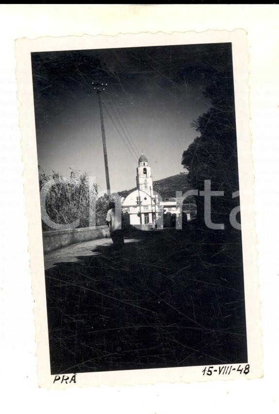 Fotografia d epoca originale 1948 GENOVA PRA  Veduta con la chiesa di S. MARIA ASSUNTA Foto VINTAGE 7x10 cm 1