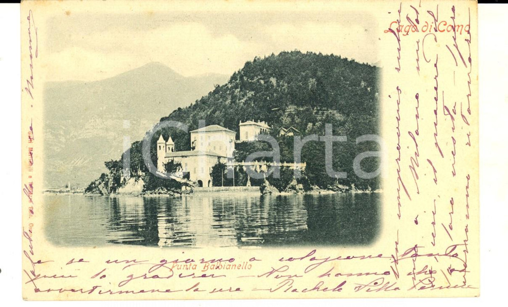 Cartolina originale da collezione 1901 PUNTA DI BALBIANELLO Panorama con il Lago di Como Cartolina VINTAGE FP VG 1