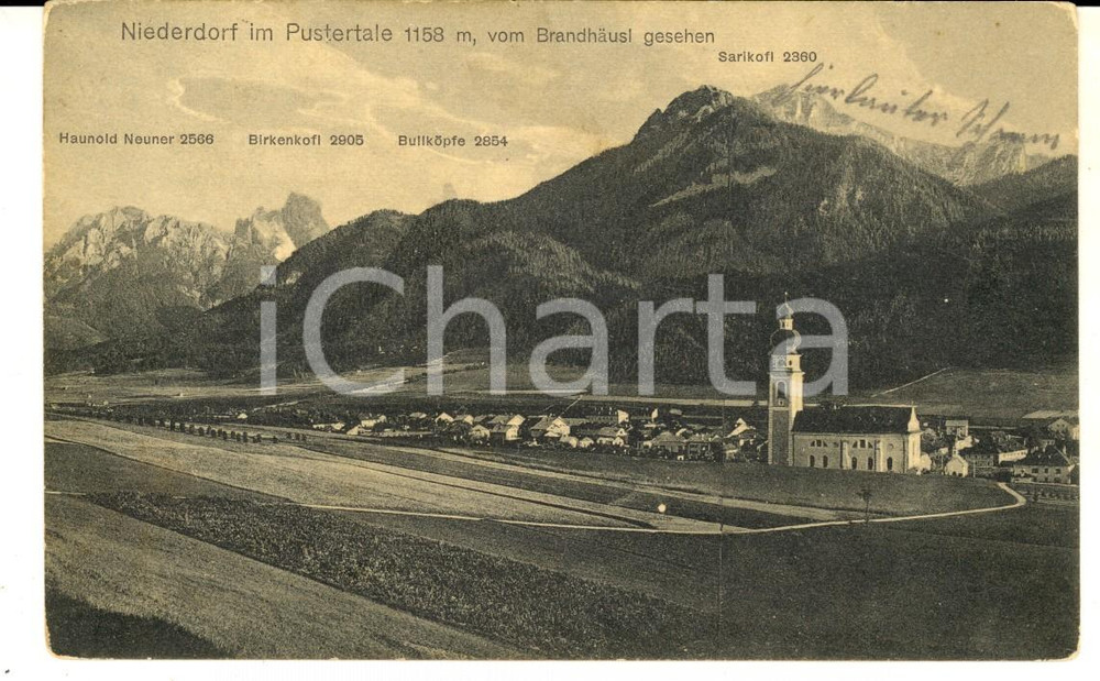 Cartolina originale da collezione 1912 VILLABASSA / NIEDERDORF BZ Panorama del paese Cartolina FP VG 1