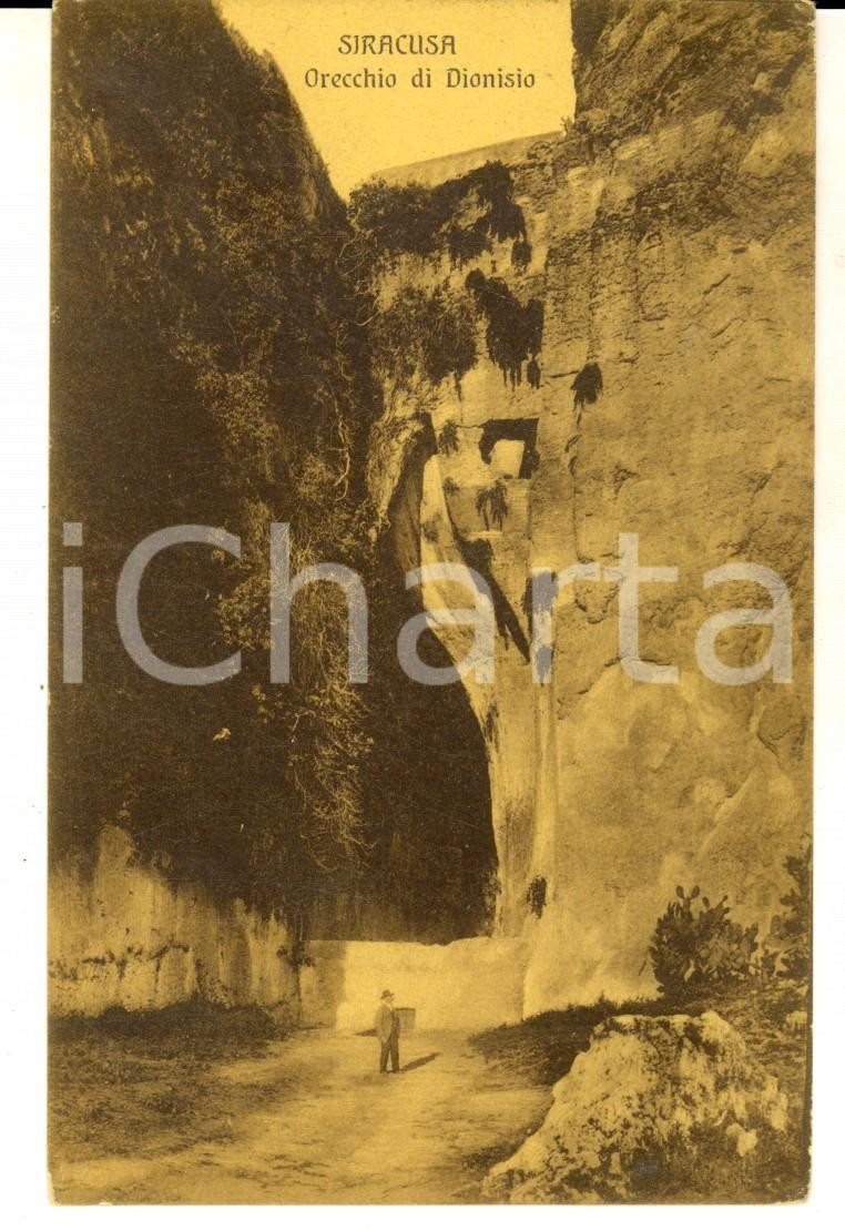 Cartolina originale da collezione 1914 SIRACUSA Orecchio di DIONISIO Cartolina VINTAGE ANIMATA FP VG 1