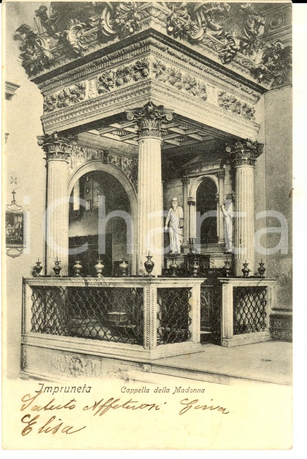 Cartolina originale da collezione 1906 IMPRUNETA FI Cappella della Madonna Cartolina postale VINTAGE FP VG 1