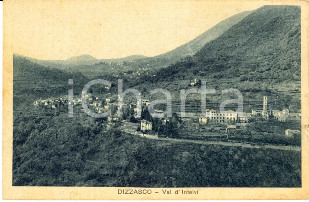 Cartolina originale da collezione 1930 ca DIZZASCO CO Panorama del paese in VALLE INTELVI Cartolina DANNEGGIATA 1
