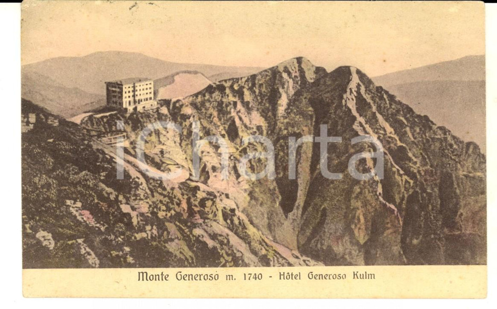 Cartolina originale da collezione 1910 ca MONTE GENEROSO SVIZZERA Veduta Hotel GENEROSO KULM Cartolina FP NV 1