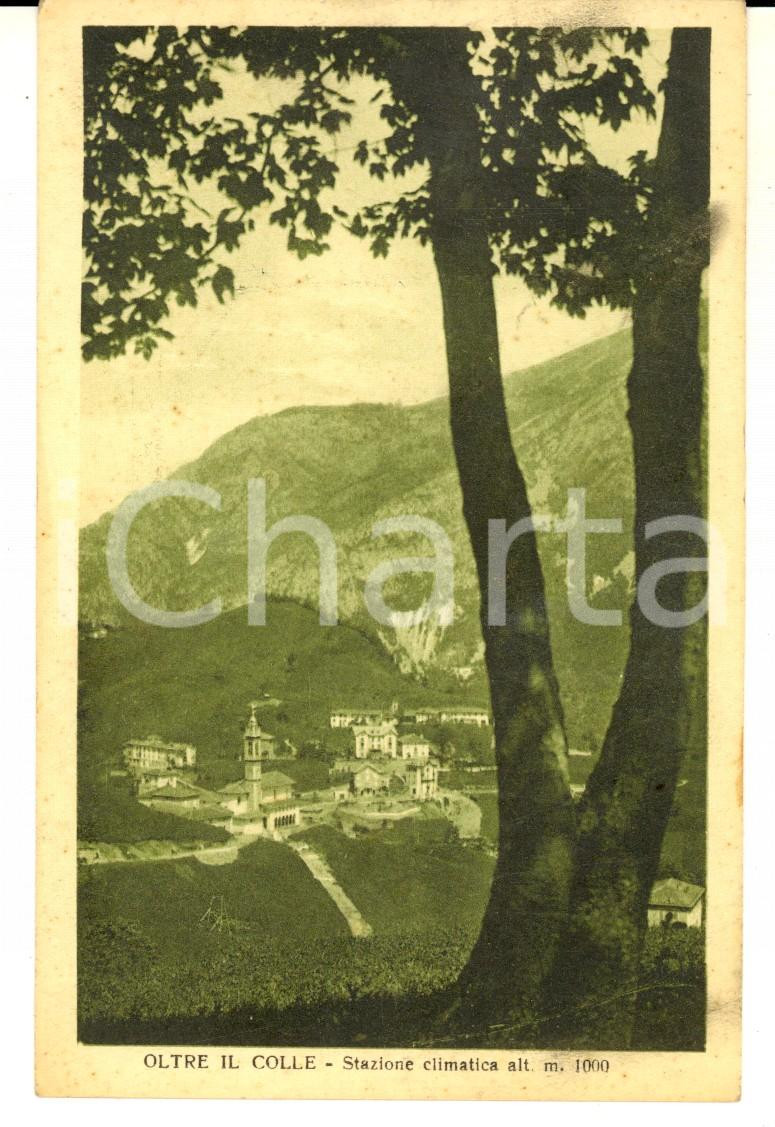 Cartolina originale da collezione 1930 ca OLTRE IL COLLE BG Panorama del paese Cartolina ILLUSTRATA FP NV 1