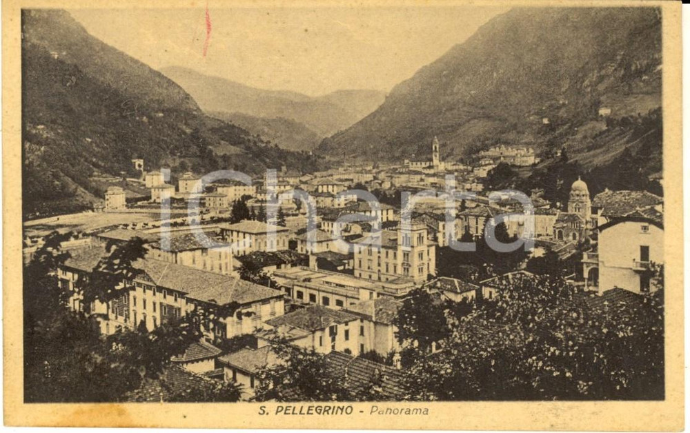 Cartolina originale da collezione 1915 ca SAN PELLEGRINO TERME BG Panorama generale Cartolina FP NV 1