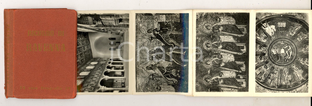 Materiale pubblicitario d’epoca 1950 ca RAVENNA 20 vedute a colori Libretto a organino TURISMO VINTAGE 1