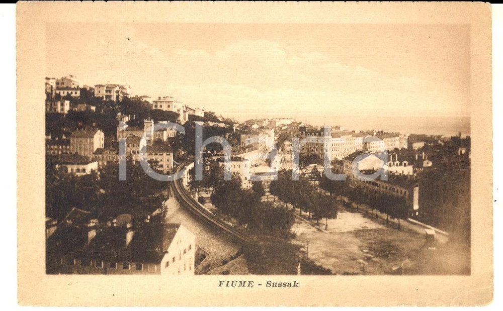 Cartolina originale da collezione 1919 FIUME Veduta del rione SUSSAK Cartolina postale FP VG 1