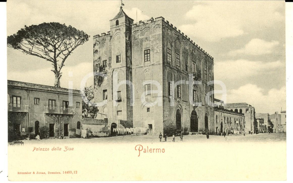 Cartolina originale da collezione 1900 ca PALERMO Veduta del palazzo della ZISA Cartolina postale FP NV 1