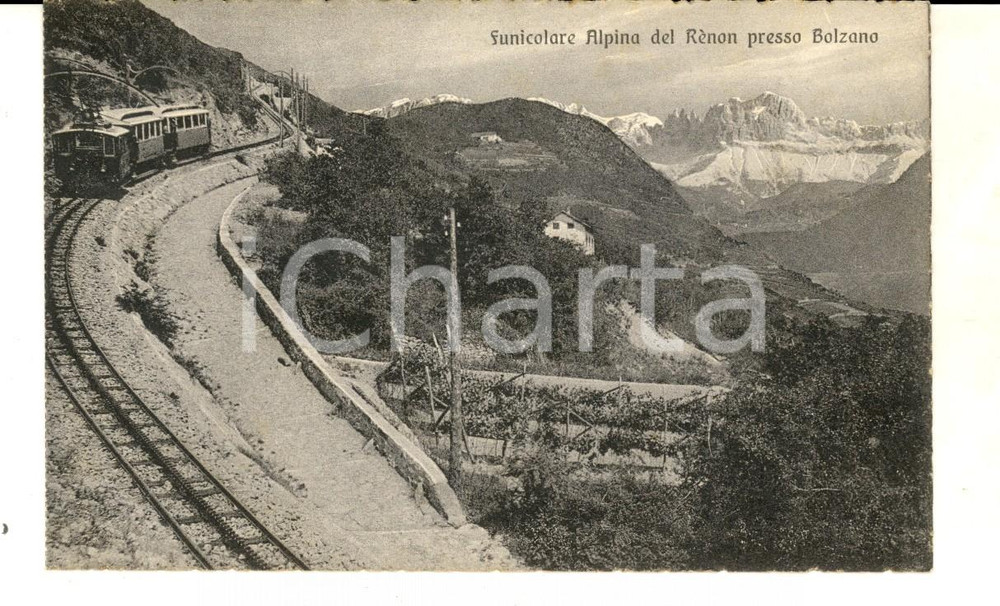 Cartolina originale da collezione 1915 ca RENON Funicolare alpina presso Bolzano Cartolina FP NV 1