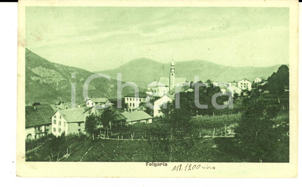 Cartolina originale da collezione 1930 ca FOLGARIA TN Veduta panoramica del paese Cartolina postale FP NV 1