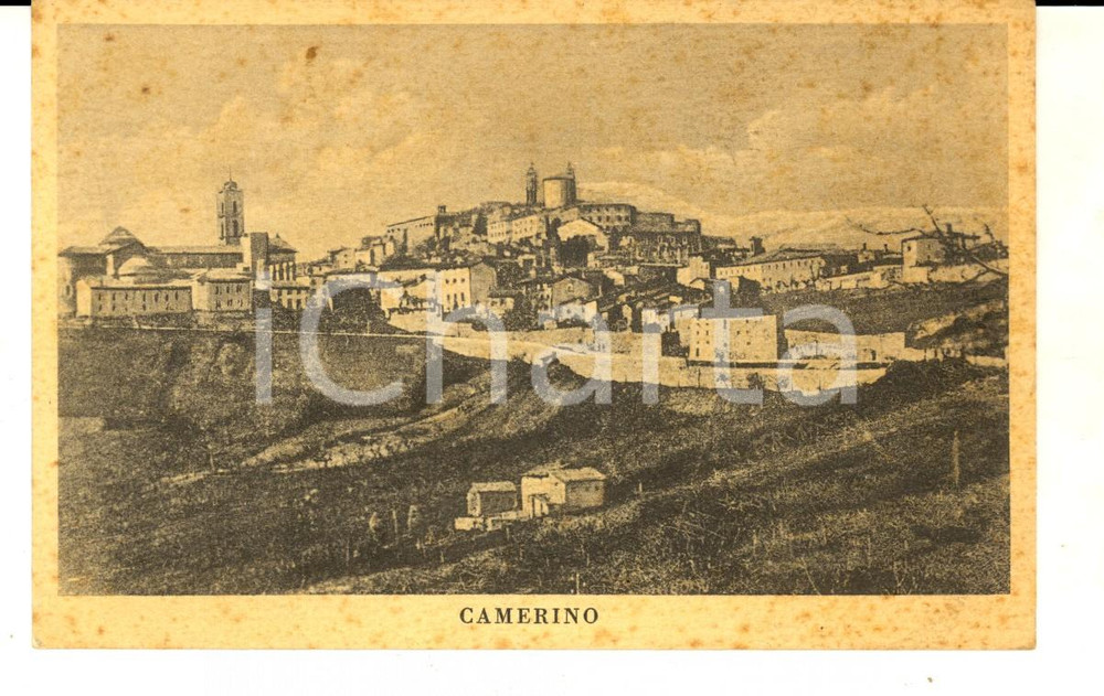 Cartolina originale da collezione 1930 ca CAMERINO MC Veduta panoramica Cartolina postale ILLUSTRATA FP NV 1