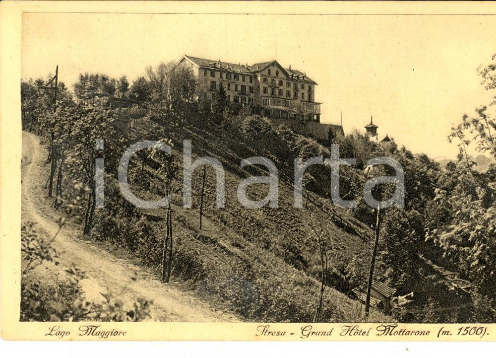 Cartolina originale da collezione 1915 ca STRESA VB Veduta del Grand Hotel MOTTARONE  Cartolina postale FP NV 1