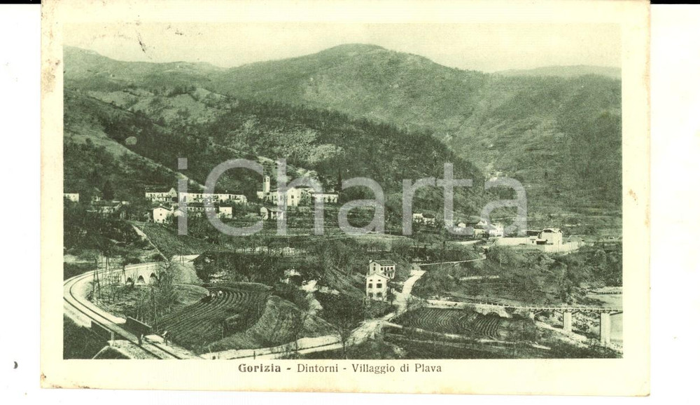 Cartolina originale da collezione 1916 CANALE D ISONZO SLO Veduta del villaggio di PLAVA  Cartolina FP VG 1