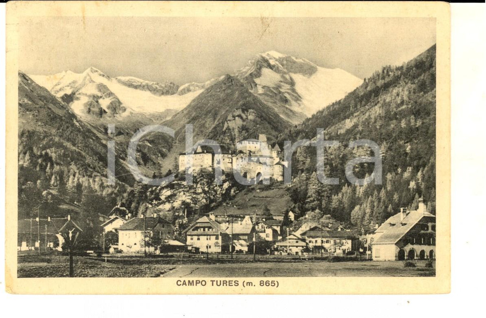 Cartolina originale da collezione 1931 CAMPO TURES BZ Veduta panoramica con il castello Cartolina FP VG 1