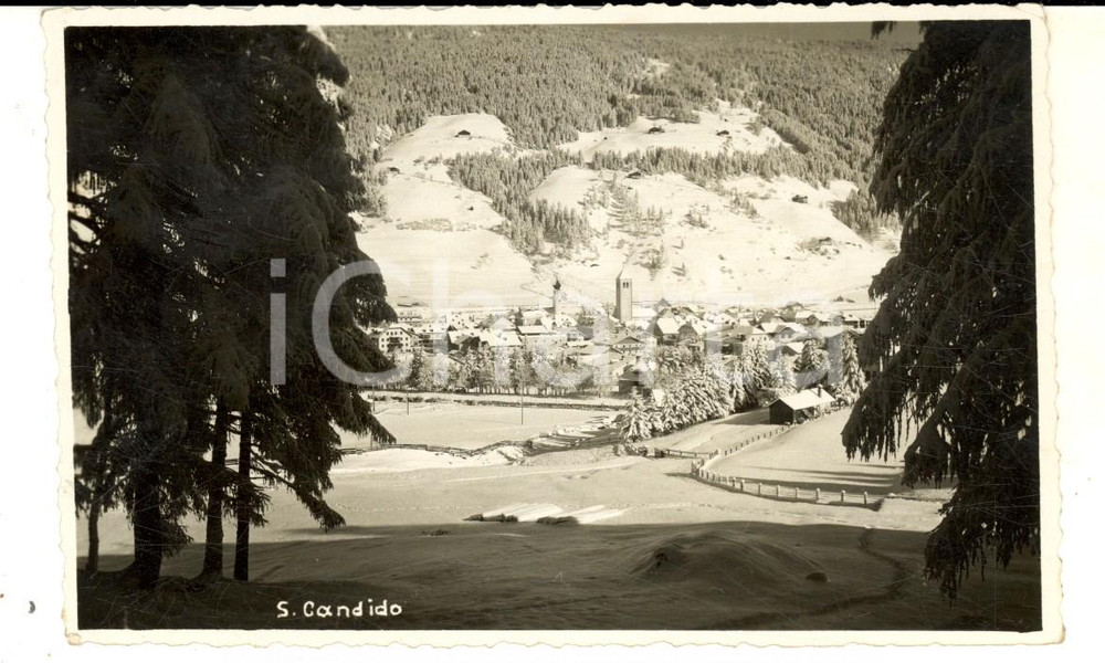 Cartolina originale da collezione 1939 SAN CANDIDO BZ Panorama del paese innevato Cartolina FP VG 1