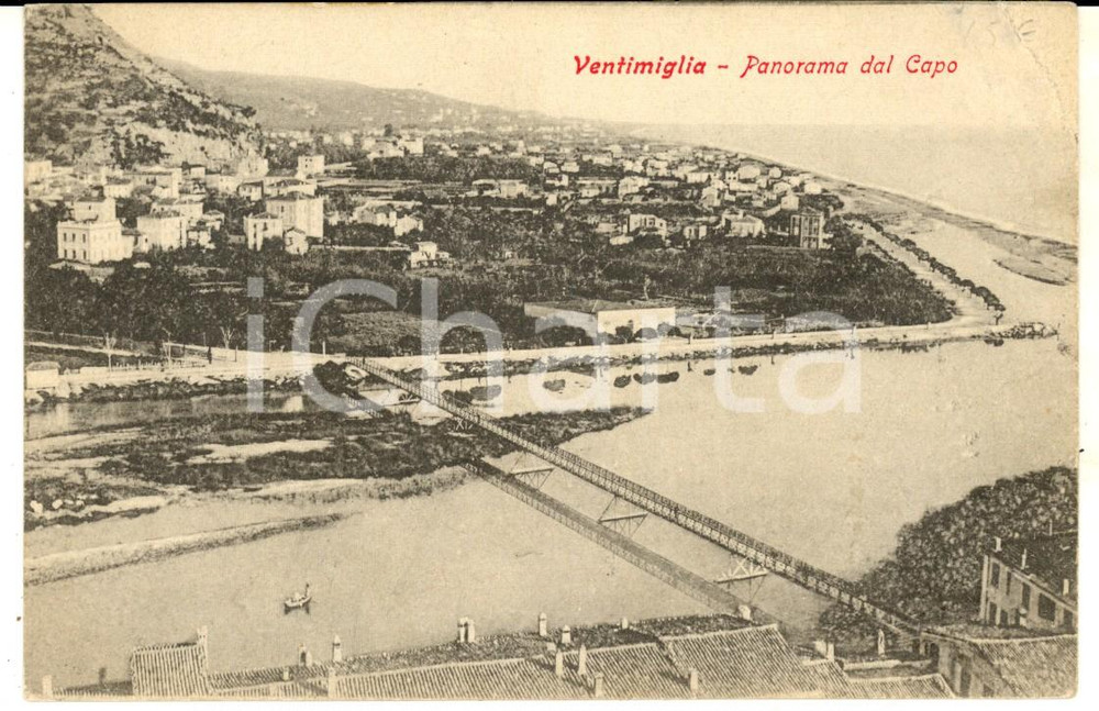 Cartolina originale da collezione 1905 VENTIMIGLIA IM Panorama dal Capo Cartolina postale VINTAGE FP VG 1