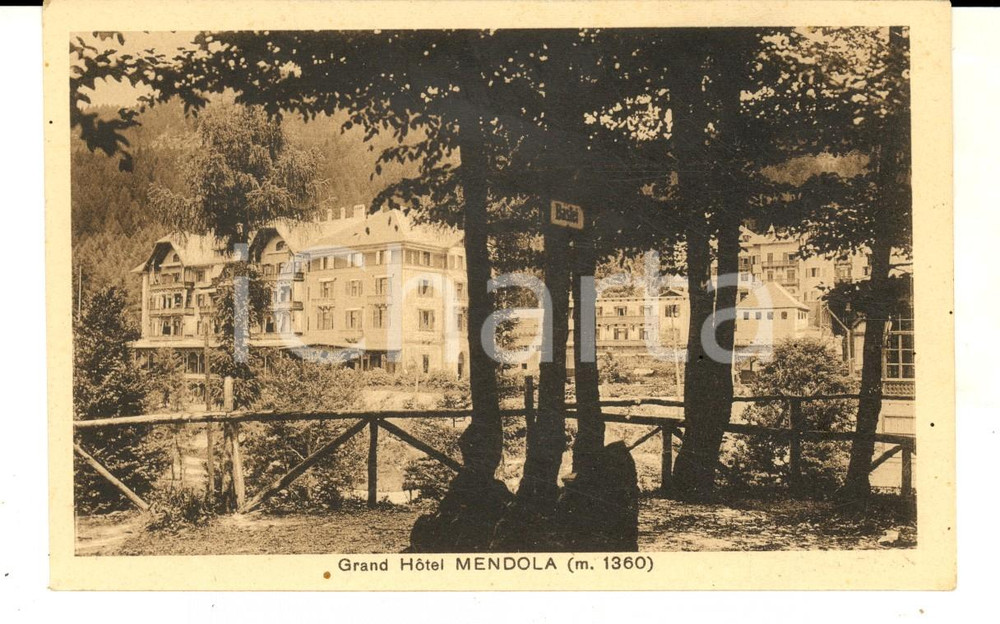 Cartolina originale da collezione 1930 ca PASSO DELLA MENDOLA BZ Grand Hotel MENDOLA Cartolina postale 1