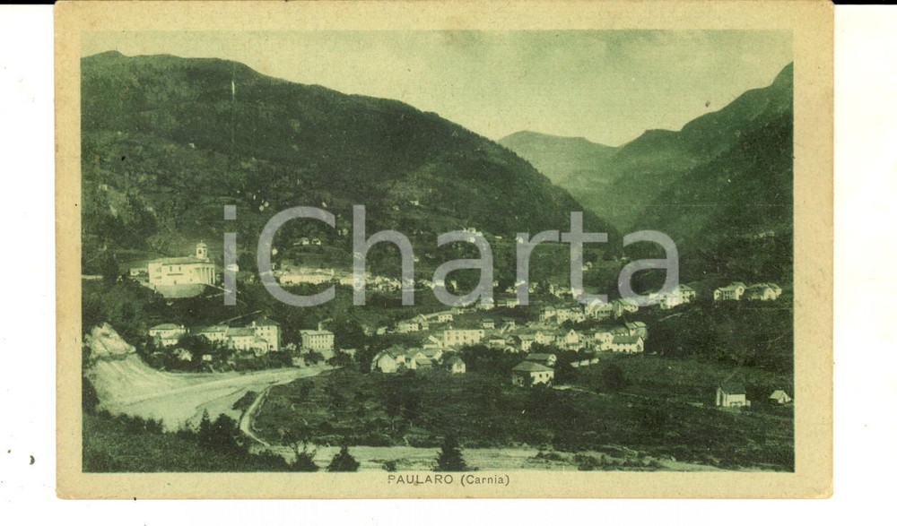 Cartolina originale da collezione 1930 ca PAULARO UD  Panorama generale Cartolina postale FG VG 1
