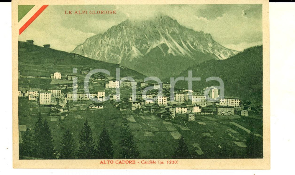 Cartolina originale da collezione 1918 LE ALPI GLORIOSE CANDIDE BL Veduta dell ALTO CADORE Cartolina FP NV 1
