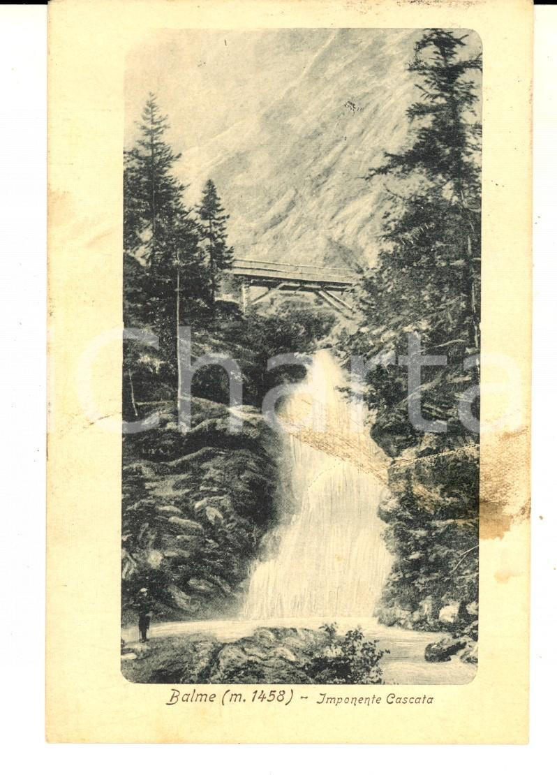 Cartolina originale da collezione 1920 BALME TO Veduta di un imponente cascata Cartolina postale VINTAGE FP VG 1