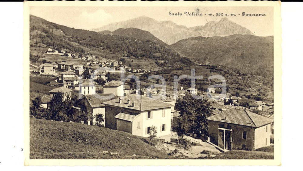 Cartolina originale da collezione 1930 ca SANTA VALERIA CO Panorama del paese Cartolina postale FP NV 1