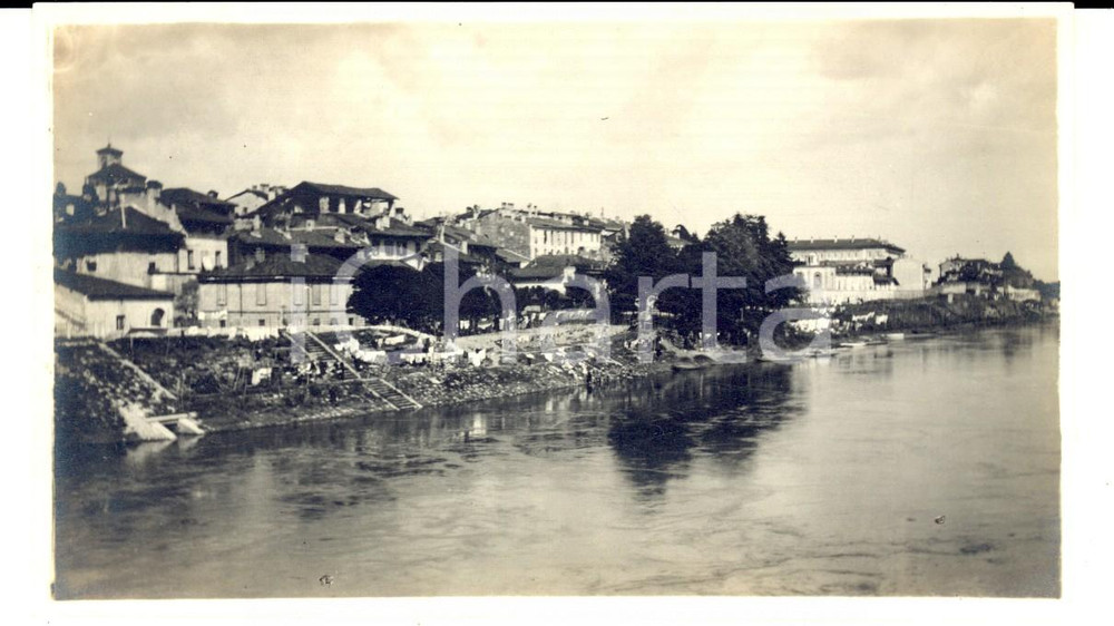 Fotografia d epoca originale 1920 ca PAVIA Veduta di BORGO TICINO Fotografia VINTAGE 15x8 cm 1