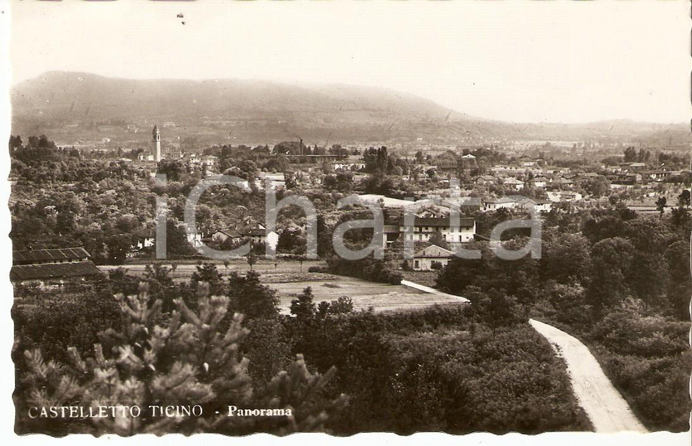 Cartolina originale da collezione 1955 ca CASTELLETTO TICINO NO Panorama della cittÃ  Cartolina FP NV 1